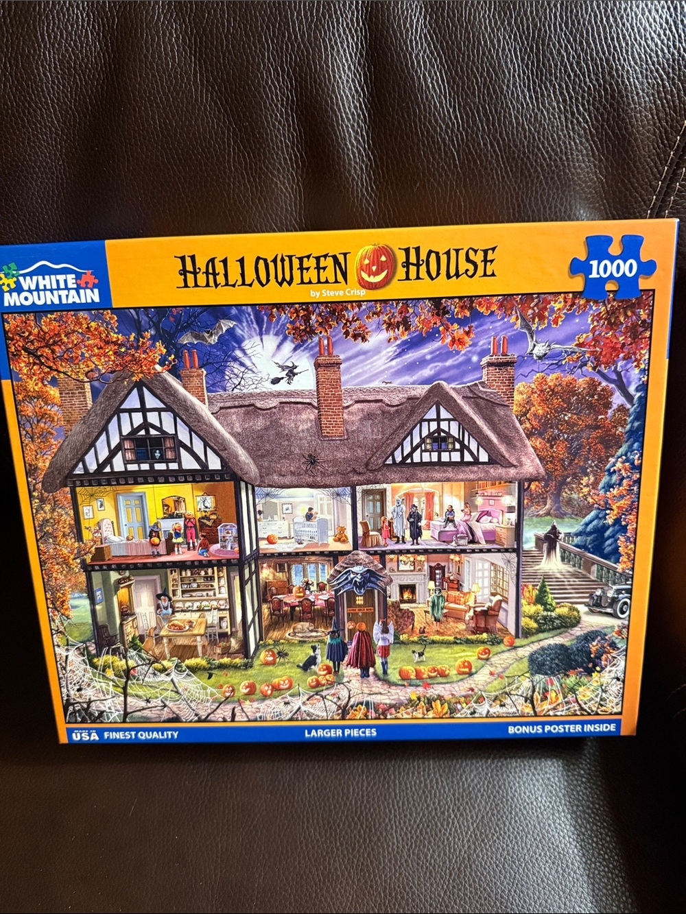 Halloween House 1,000-piece jigsaw puzzle by White Mountain Puzzles. Complete